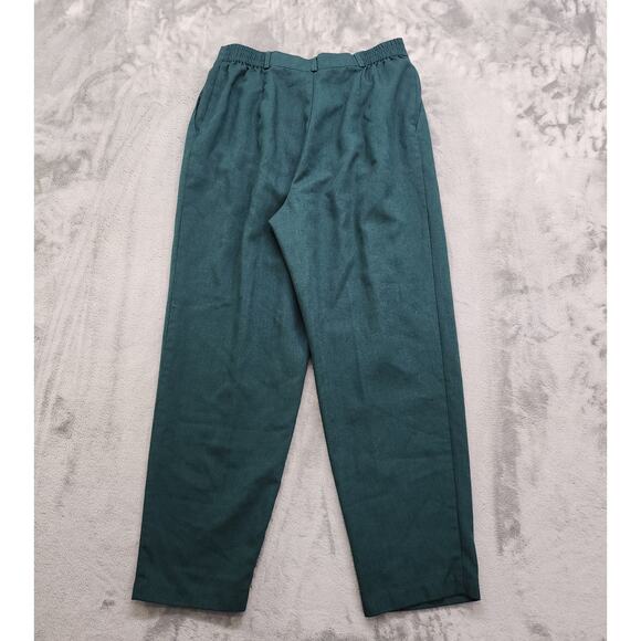 Vintage 90s Fundamental Things Pants Womens 18 Green High Rise Pleated Tapered - Picture 2 of 9
